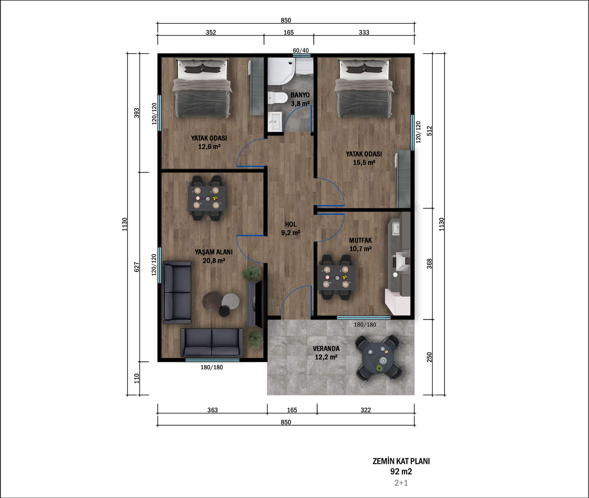 CK-9201 çelik ev kat planı